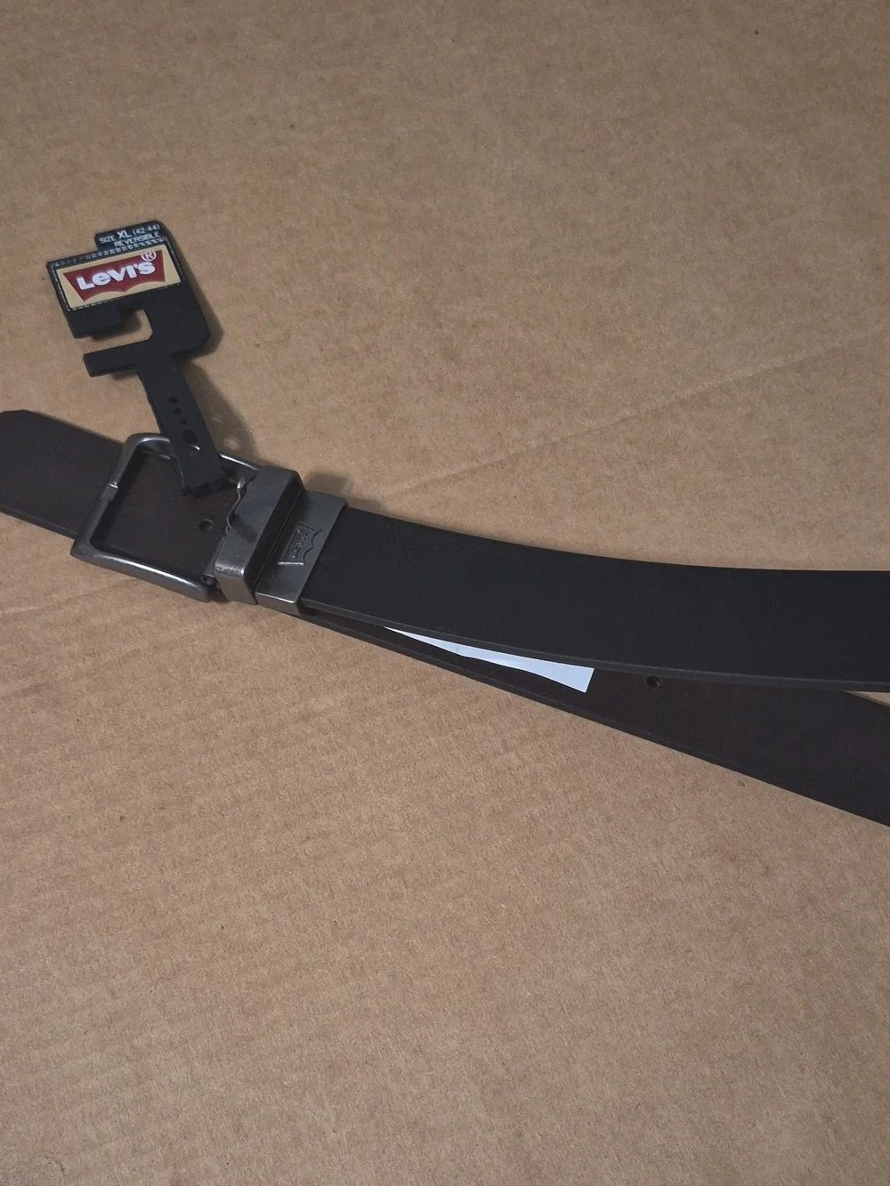 Levi's Men's Black/Brown Reversible Leather Belt with Metal Buckle